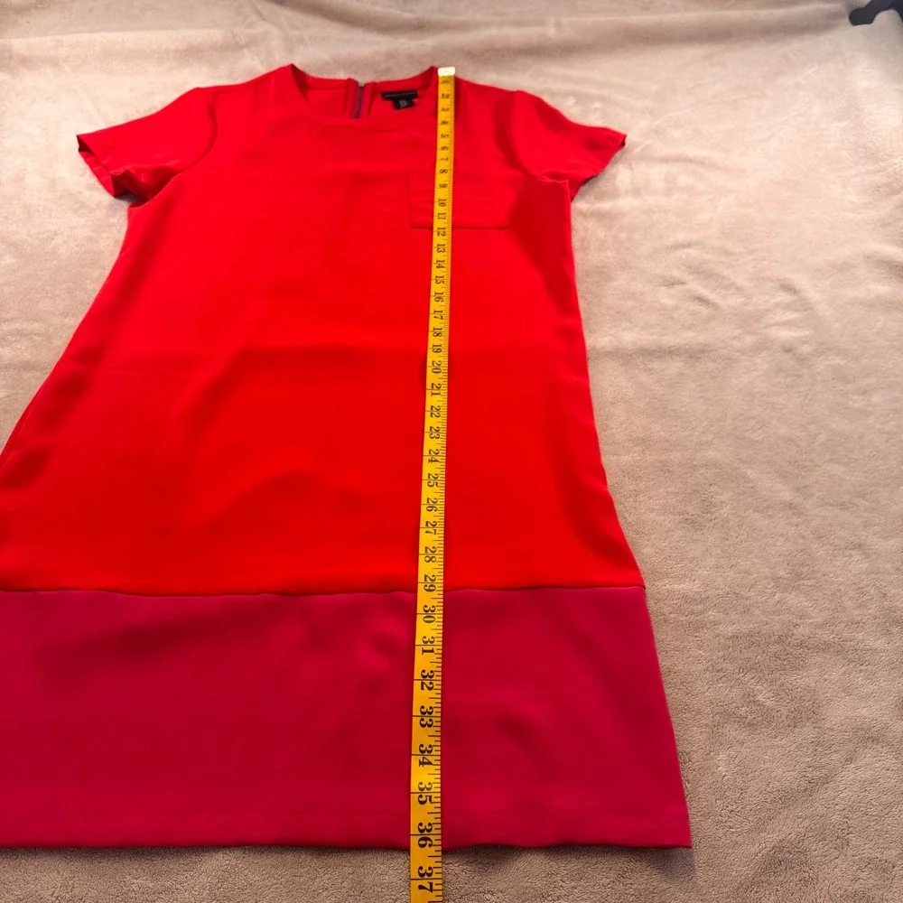 Boss Babe Colorblock Shift Dress Red Pink Wedding Party Career Minimalist‎ SZ 8